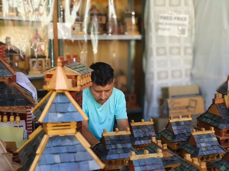Small wooden houses, carved by hand
